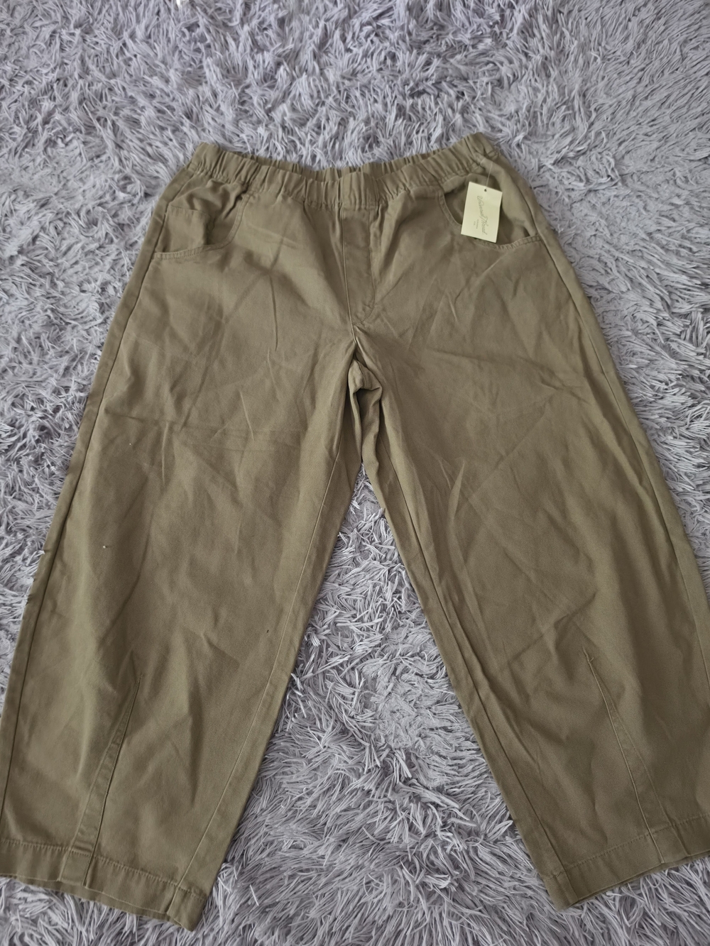 Universal Thread Olive Pants Elastic Waist Unisex Solid Regular. Wide legs
